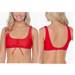 Raisins Women's Bermuda Solids Lace Up Bikini Top